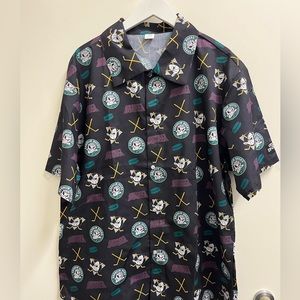 ANAHEIM MIGHTY DUCKS Button Up Hawaiian Style SHIRT  Size XL